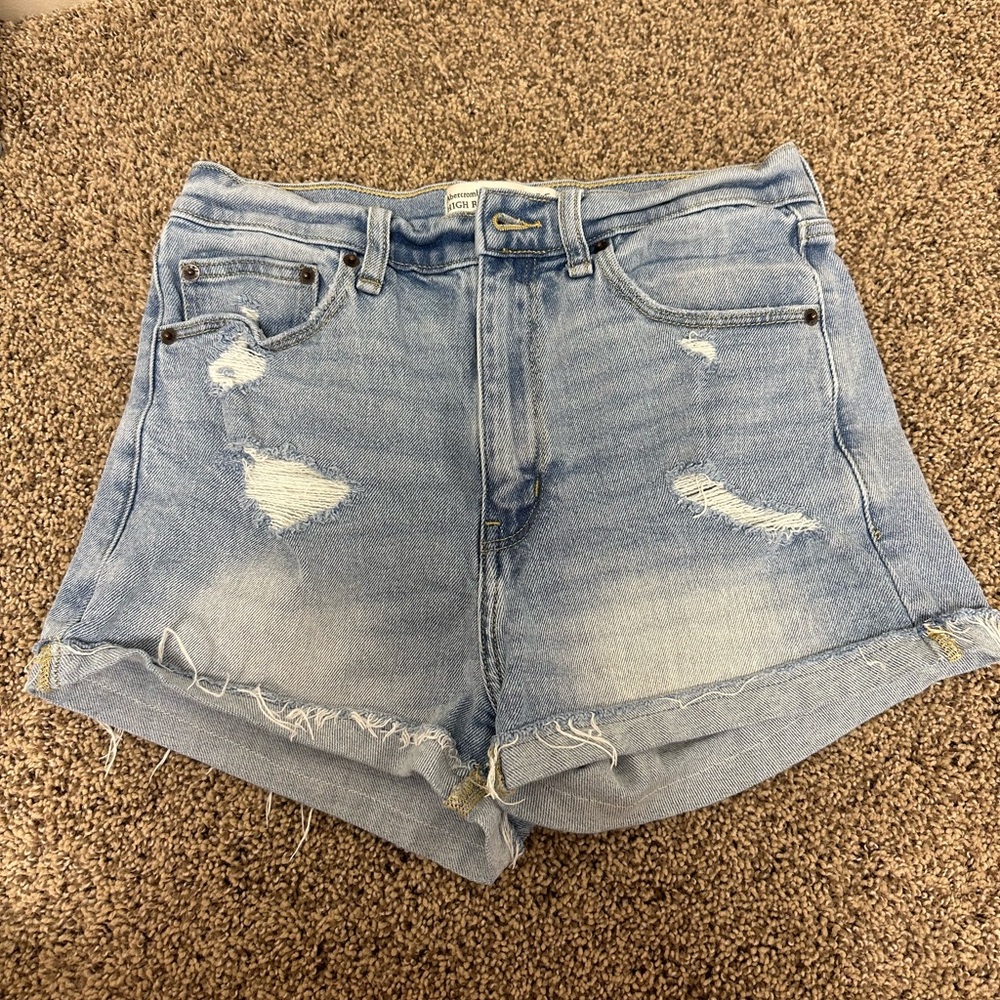 Abercrombie and fitch high rise denim shorts